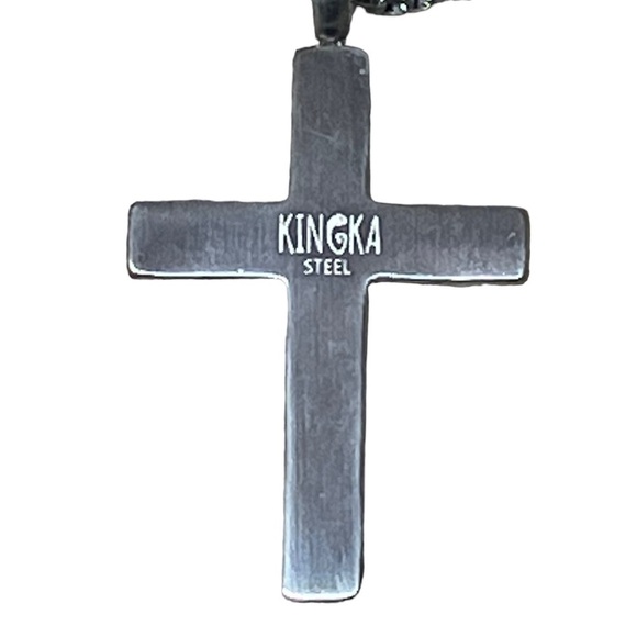 Kingka Men's Cross Necklace Pyramid Stainless steel NEW - Picture 3 of 5